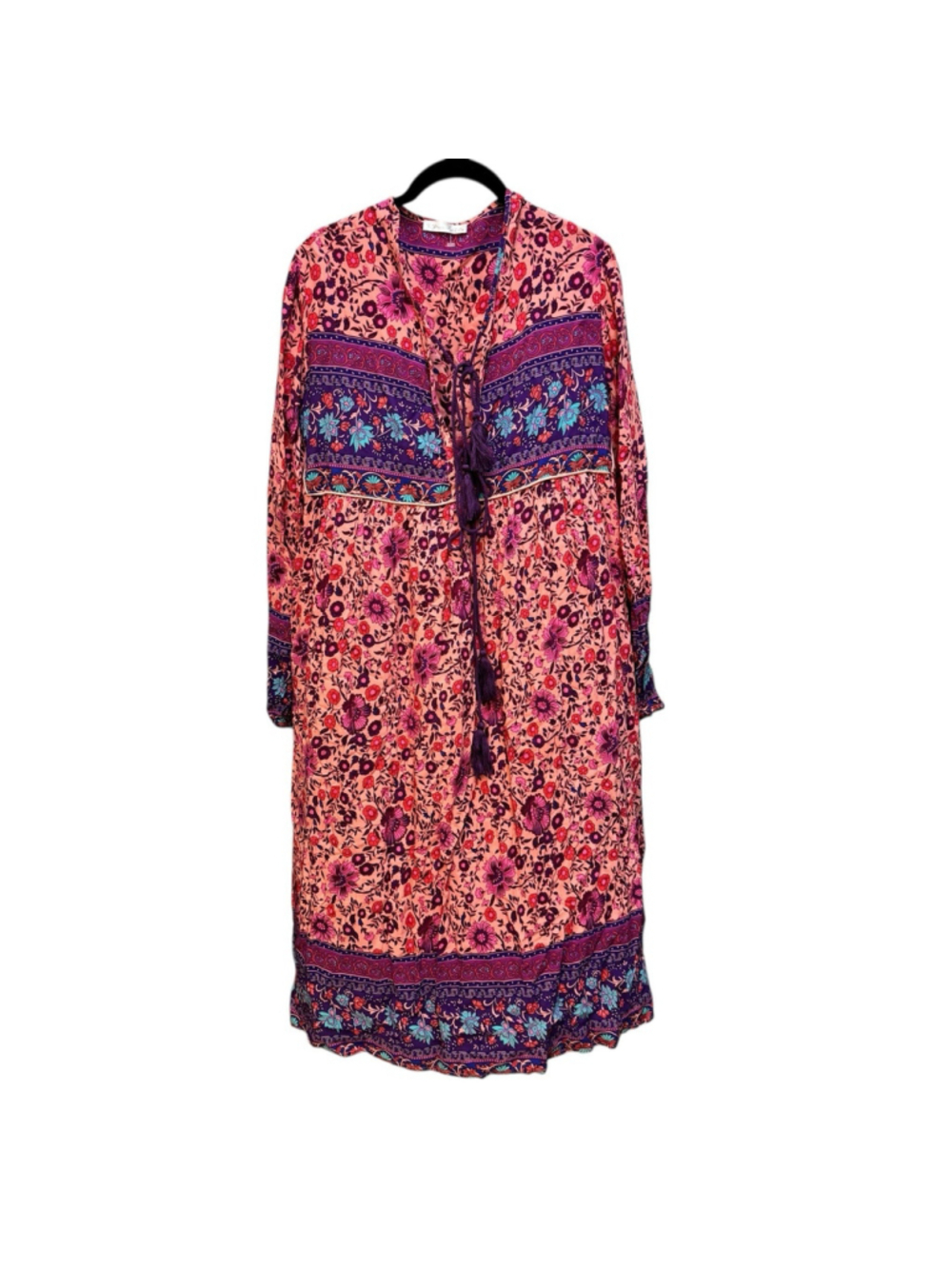 R. Vivimos Floral Paisley Dress Womens Large